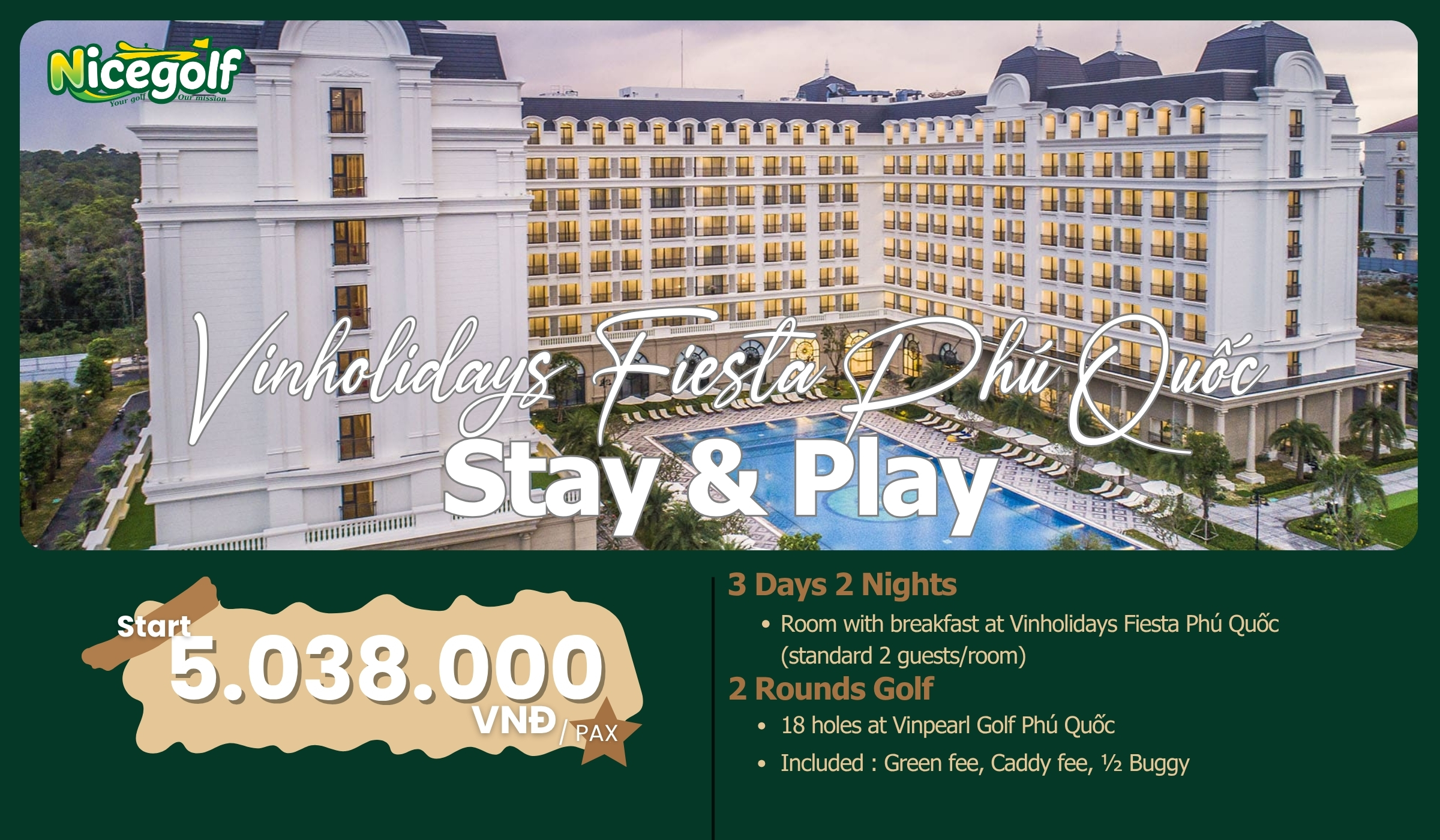 Stay & Play VinHolidays Fiesta Phú Quốc - Nicegolf